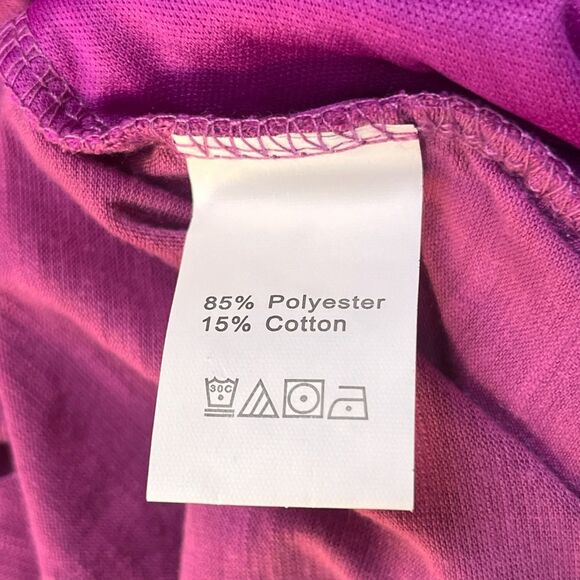 Long Sleeves Ruched Side Fuchsia - Picture 7 of 11